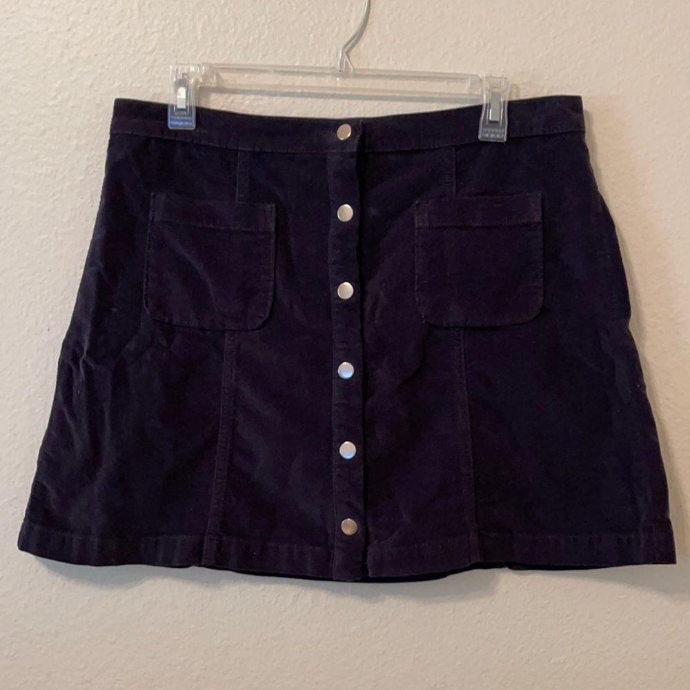 Urban outfitters dark blue velvet skirt